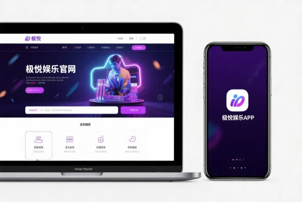 一台笔记本电脑屏幕上显示着安信16娱乐官网的界面，旁边是一部手机显示着安信16娱乐APP，两者并列对比